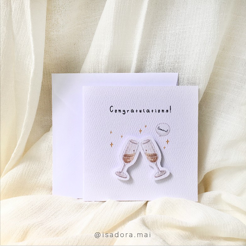 Kartu Ucapan Selamat Congratulations Card Greeting Card Timbul Shopee Indonesia