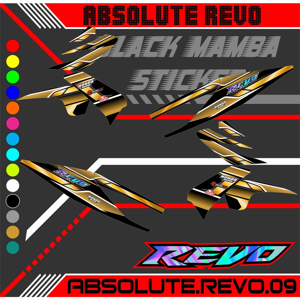 Striping Sticker Revo Absolute - Stiker Lis Variasi Revo 2010-2013 Desain Motif 09