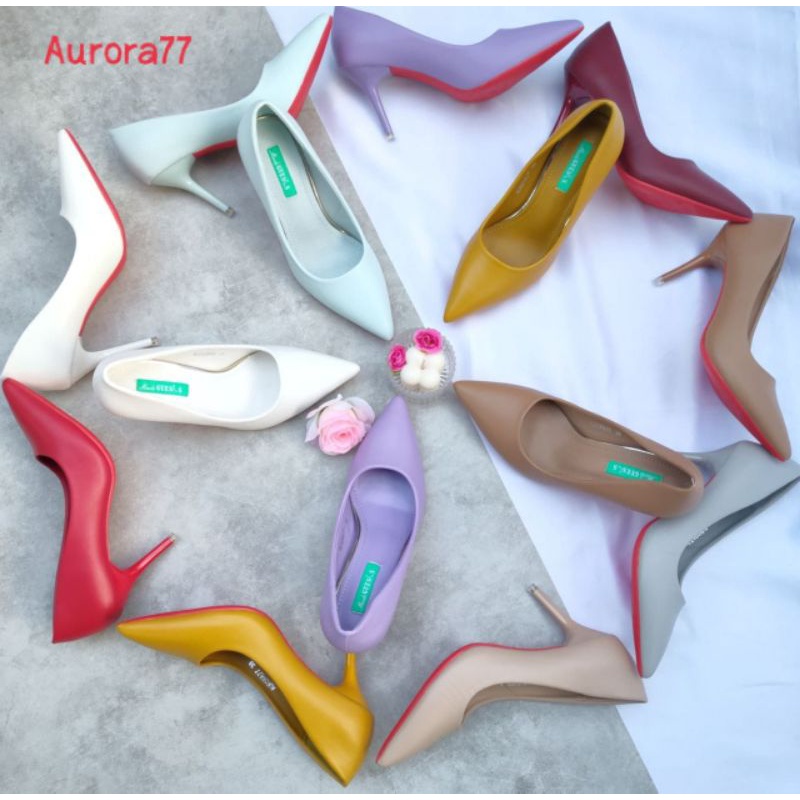 Maude Guesis Aurora 77 ~ Pansus Wanita Import Bahan Kulit Dove 7cm