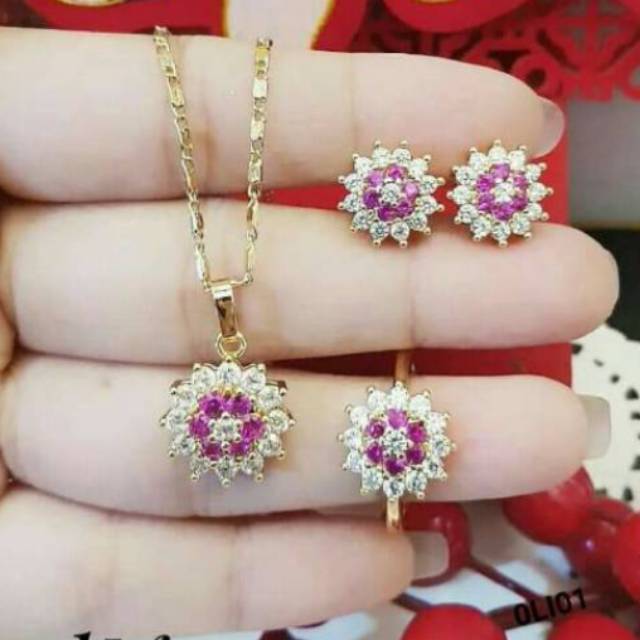 Xuping set perhiasan lapis emas 1436g