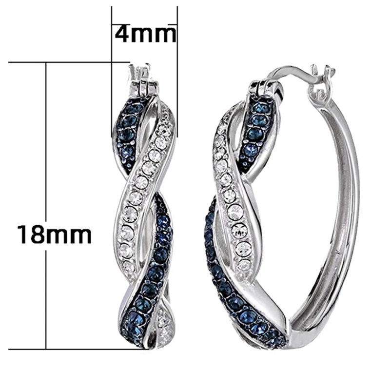 New Arrivals Female Circle Zircon Earrings Handmade Blue Crystal Elegant Wedding Engagement Flower Earrings For Women