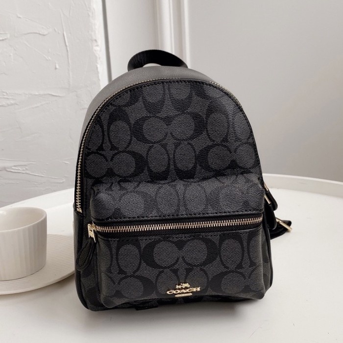 COACH MINI CHARLIE BACKPACK IN SIGNATURE CANVAS BLACK