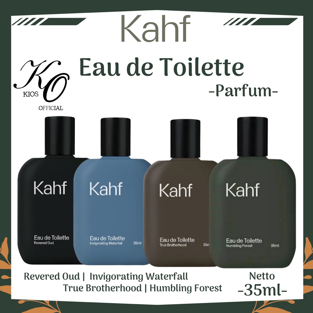 Kahf Men Eau de Toilette Parfume 35ml | Parfum Pria | Humbling Forest | Invigorating Waterfall | Revered Oud |True Brotherhood