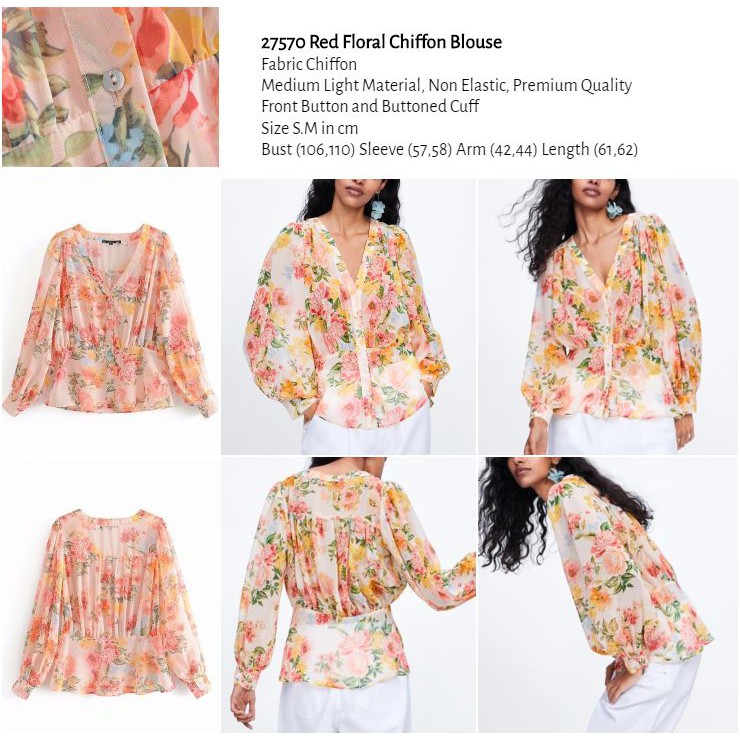 27570 Red Floral Chiffon Blouse (1)