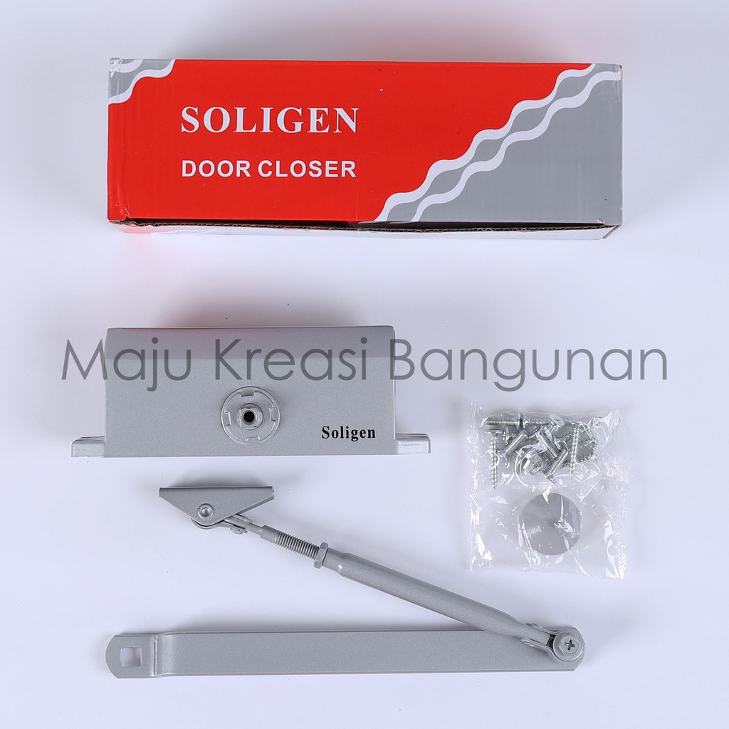 Door Closer Soligen Alat Penutup Pintu Otomatis Hidrolik Silver