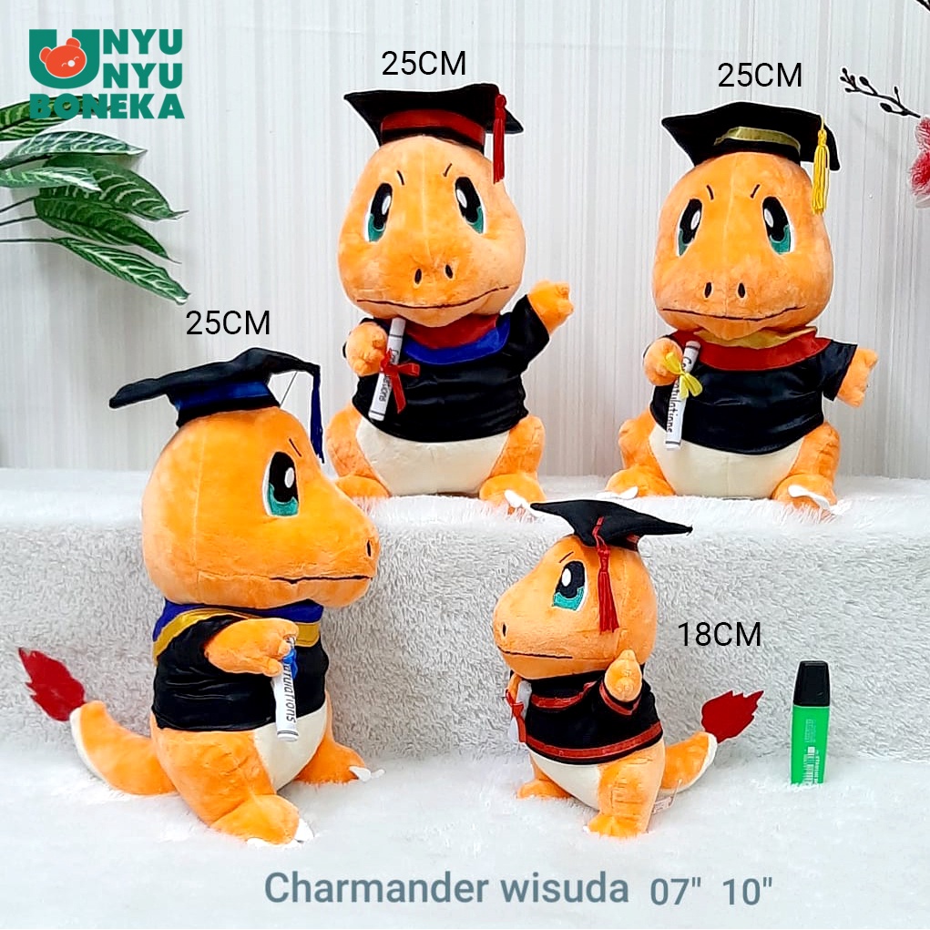 boneka toga wisuda charmander animal graduation souvenir pokemon