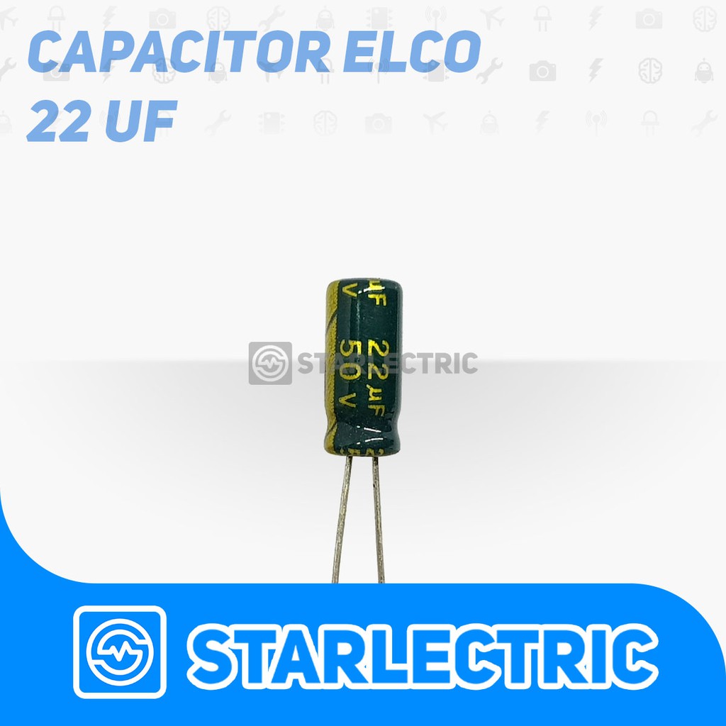 Kapasitor Elco Capasitor 22 UF 22uF 50V