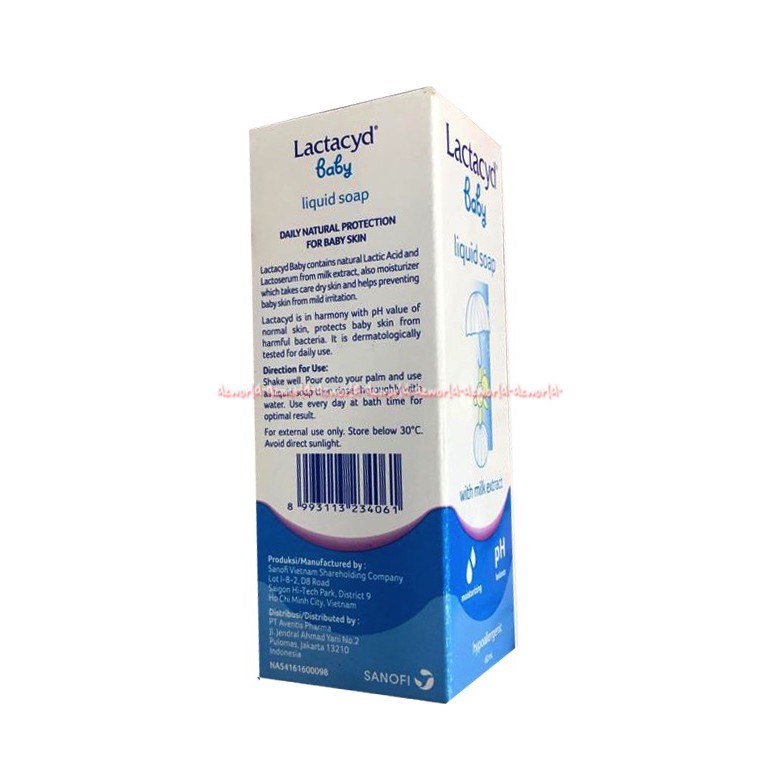 Lactacyd baby liquid Soap With Milk Extract Ph Balance Hypoallergenic 60ml