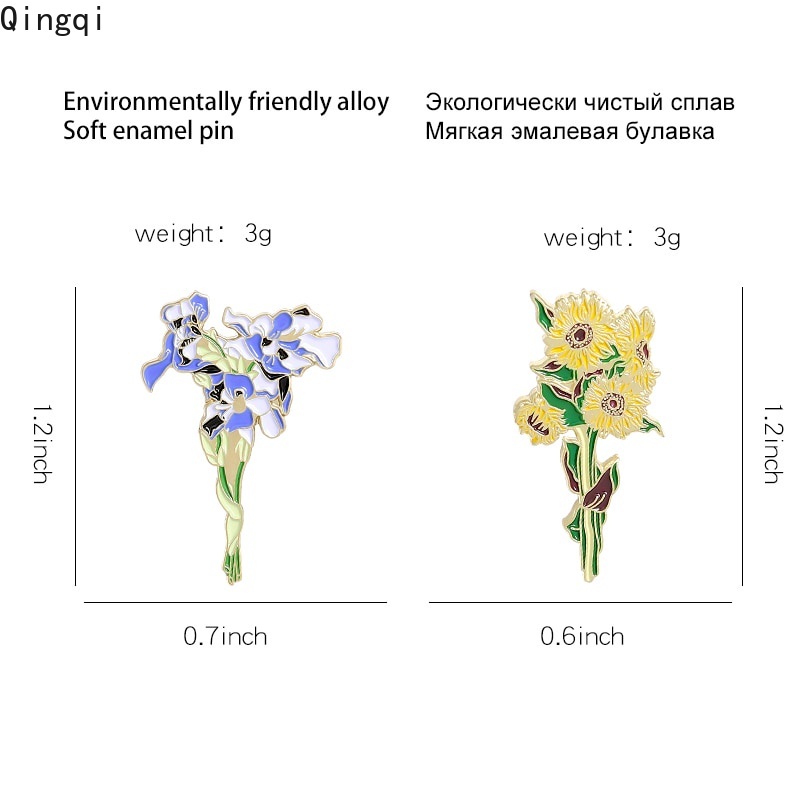 Bros Pin Enamel Bentuk Bunga Matahari Iris Untuk Hadiah