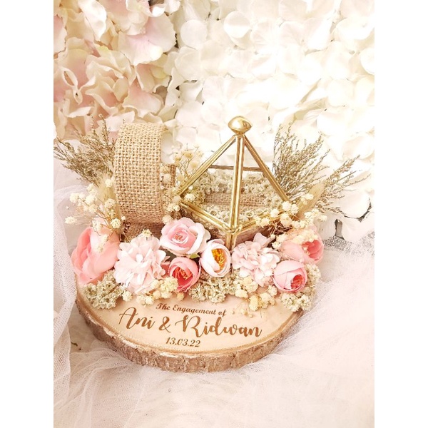 kotak cincin mahar seserahan gelang pernikahan tunangan wedding ring box engagement terarium rustic 