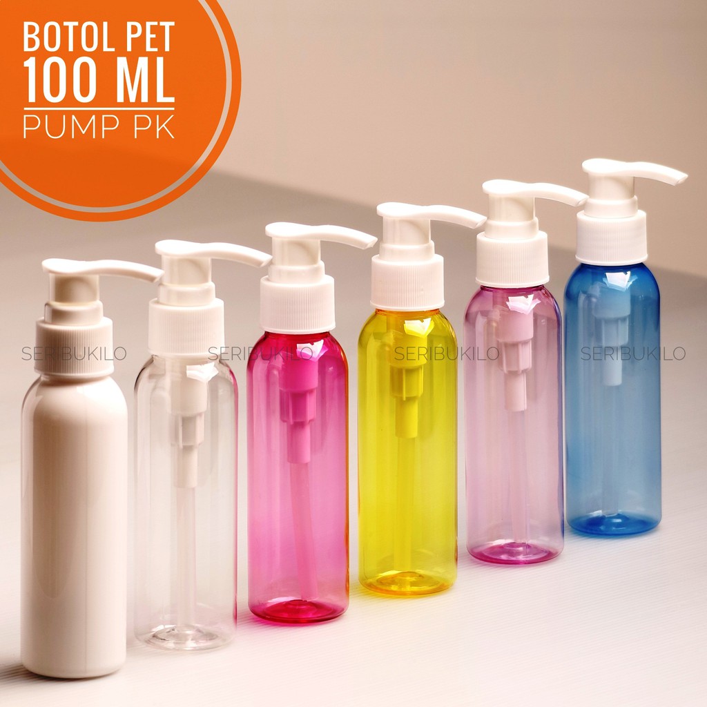 Botol Plastik 100 ml PET - Tutup Pump Putih