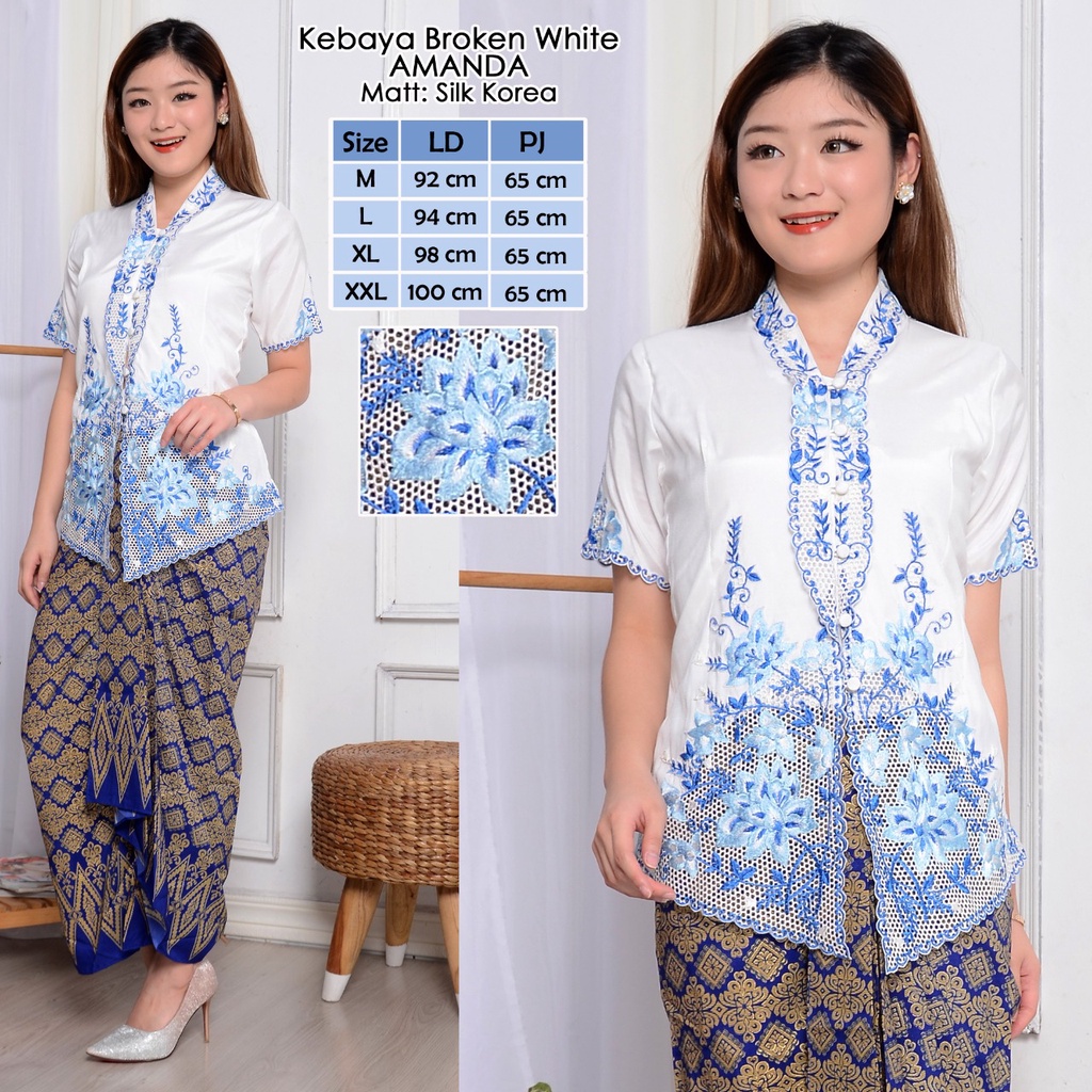 Import Kebaya Modern Tulip Bahan Silky Korea Renda