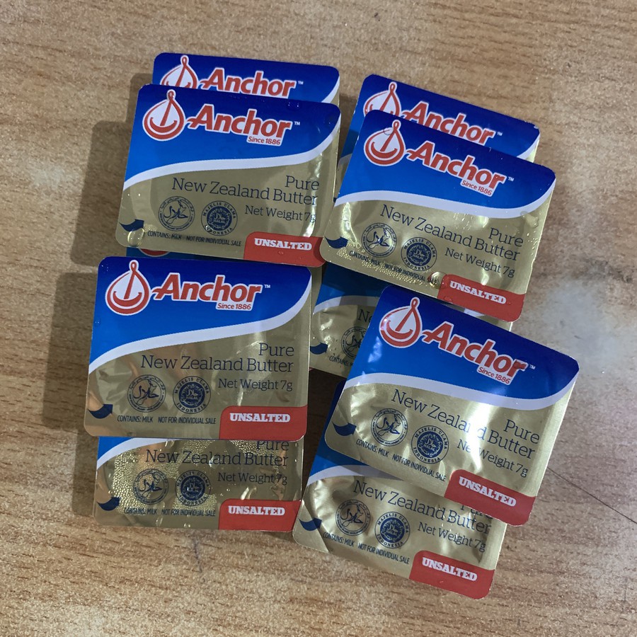 

Anchor Butter Unsalted Minidish 7gr 10pc pack / MPASI mentega Spread 7 gram