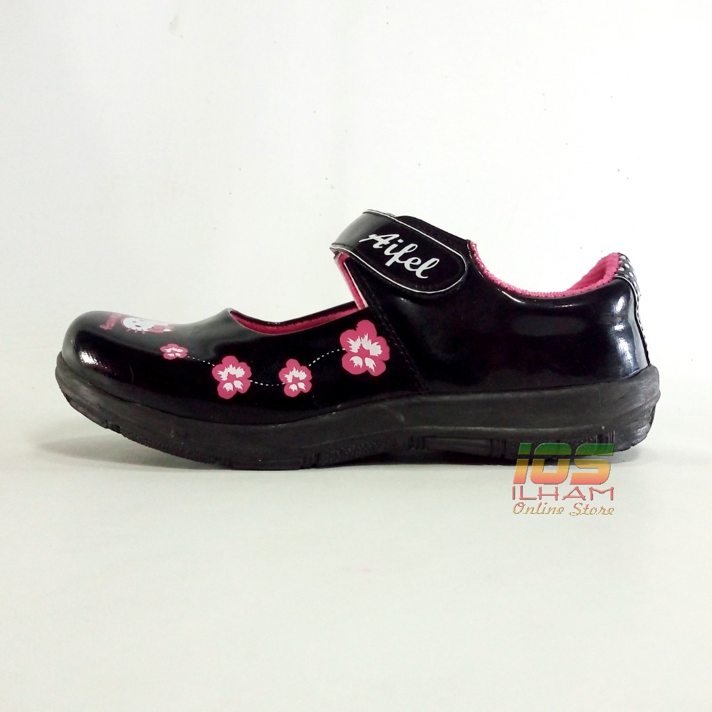 Aifel A.02 Sepatu Pantofel Anak Hello Kitty Size 26-35 Hitam Pink