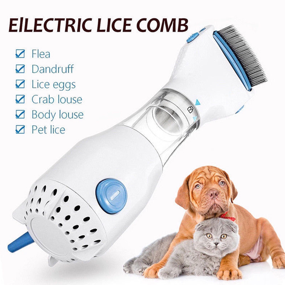 Dog Comb Cat Led Head Pet Lice Cleaner Hygienic Filter Vacuum