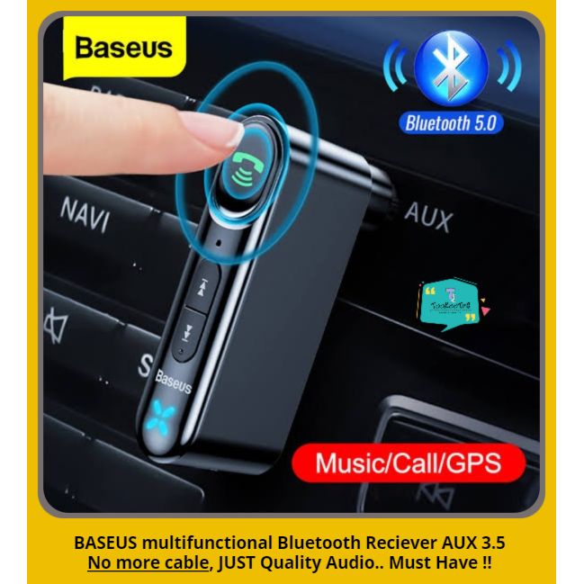 BASEUS Car Bluetooth Adapter Receiver AUX 3.5mm Wireless Audio 5.0