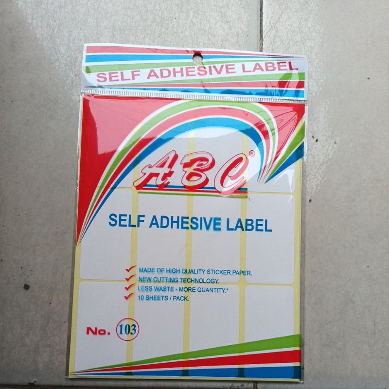 

Label ABC ukuran 99,112,dan 121