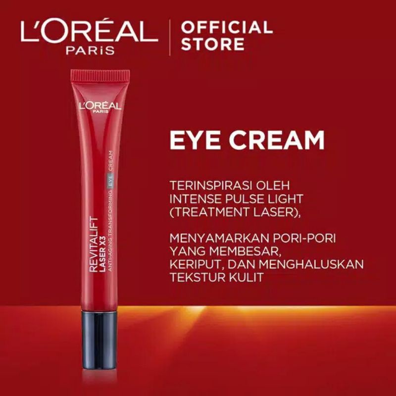 LOREAL REVITALIFT LASER X3 EYE CREAM | L'OREAL EYE SERUM | SERUM MATA | PENCERAH MATA PANDA