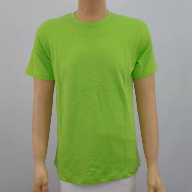 

Kaos polos warna hijau stabilo size ML