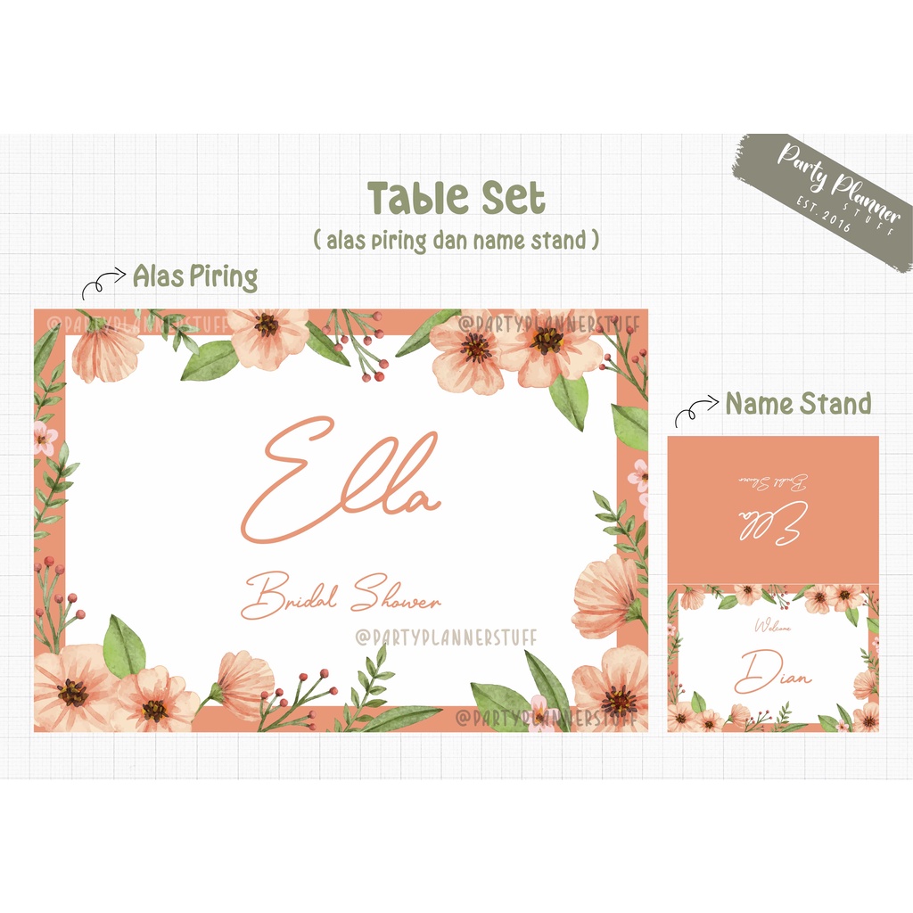 Table set table decor bridal shower / sweet seventeen / sweet 17th / dekor meja makan acara ulang ta