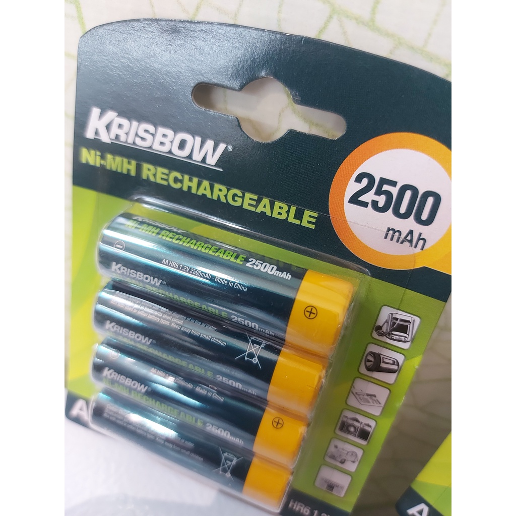 KRISBOW BATERAI RECHARGE AA 2500 mAh / BATERAI CAS ISI 4 / BATERAI REMOTE