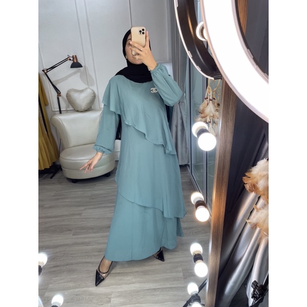 GAMIS WANITA KEKINIAN - GAMIS LAYER BAHU PINGGANG