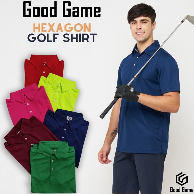 Baju Golf Good Game Hexagon Golf Shirt Polo Shirt