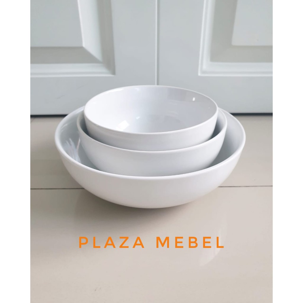 Set Mangkuk Mangkok Sango Putih Polos isi 3 SNI (IMPORT QUALITY)