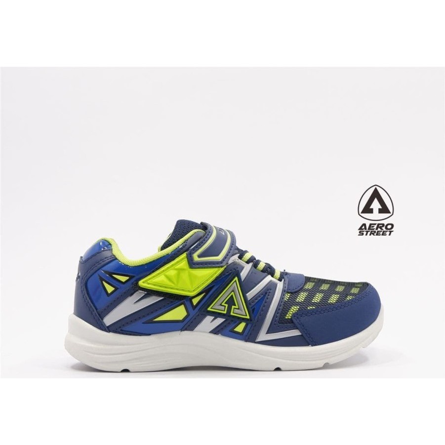 Sepatu Sneakers Anak Cewek Casual Sport Aerostreet Flash Navy Neon