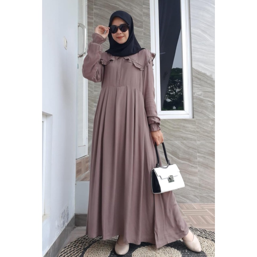 Gamis Alana Terbaru / Gamis Rayon Polos Krah / Gamis Rayon Premium