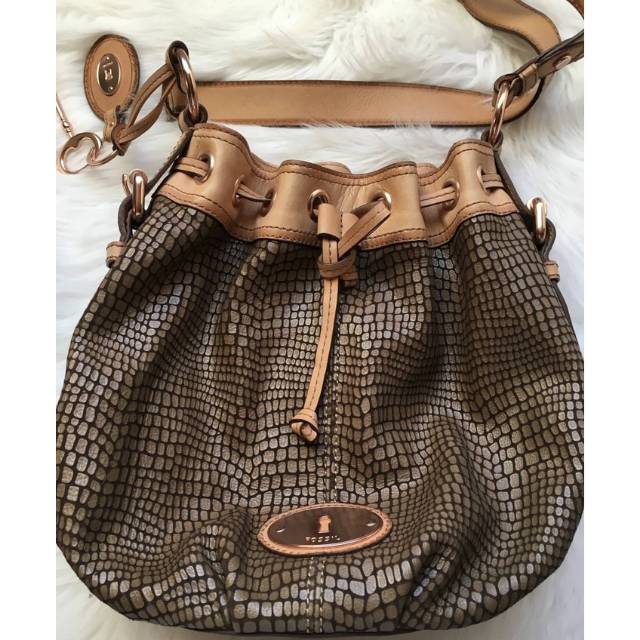 preloved tas fossil maddox drawsting snake