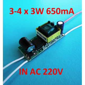 HPL Driver LED 3-4 x 3W (9W 10W 12W) 3x3W 4x3W 1x10W 650mA In AC 220V