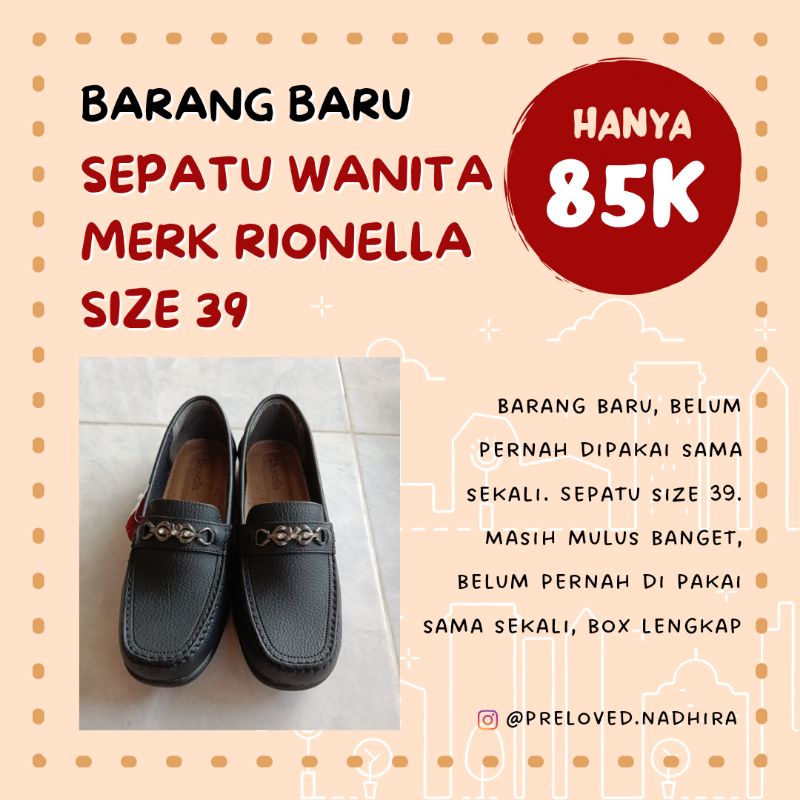 Sepatu Wanita Merk Rionella Size 39