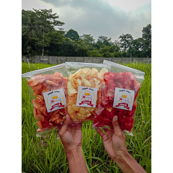 

Keripik singkong Gocengan 140g Original asin - Bumbu pedas - Pedas manis