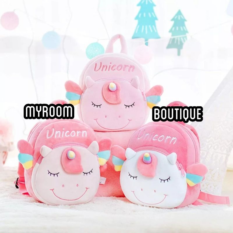 Tas Ransel Boneka Anak Karakter Unicorn Perempuan Sekolah Paud Tk