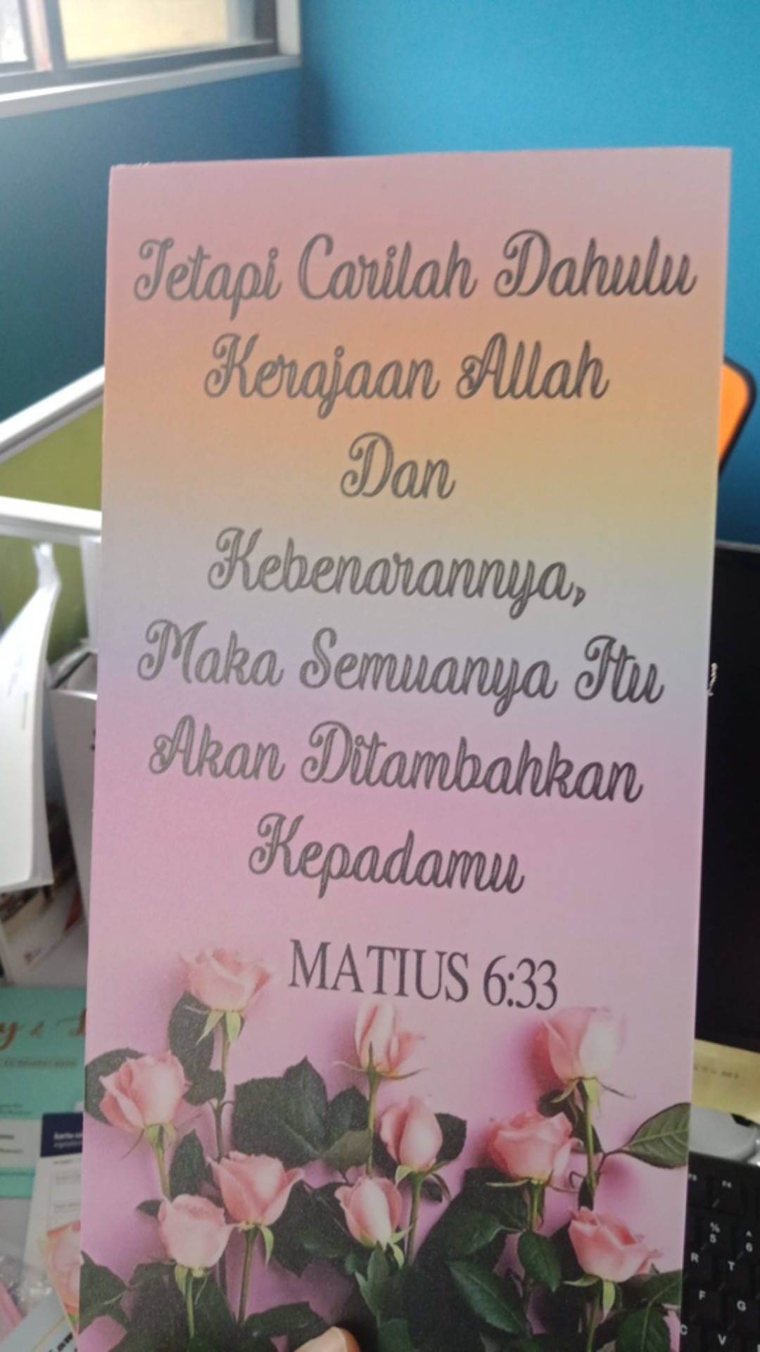 Hiasan Dinding Rohani Kristen/katolik Bible Verse Poster Kayu Dekorasi