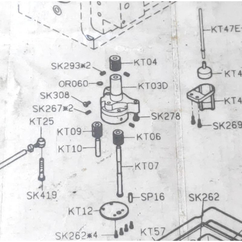 KT04 + SK293*2 GEAR POMPA OIL MESIN JAHIT OBRAS 737/747/757/767