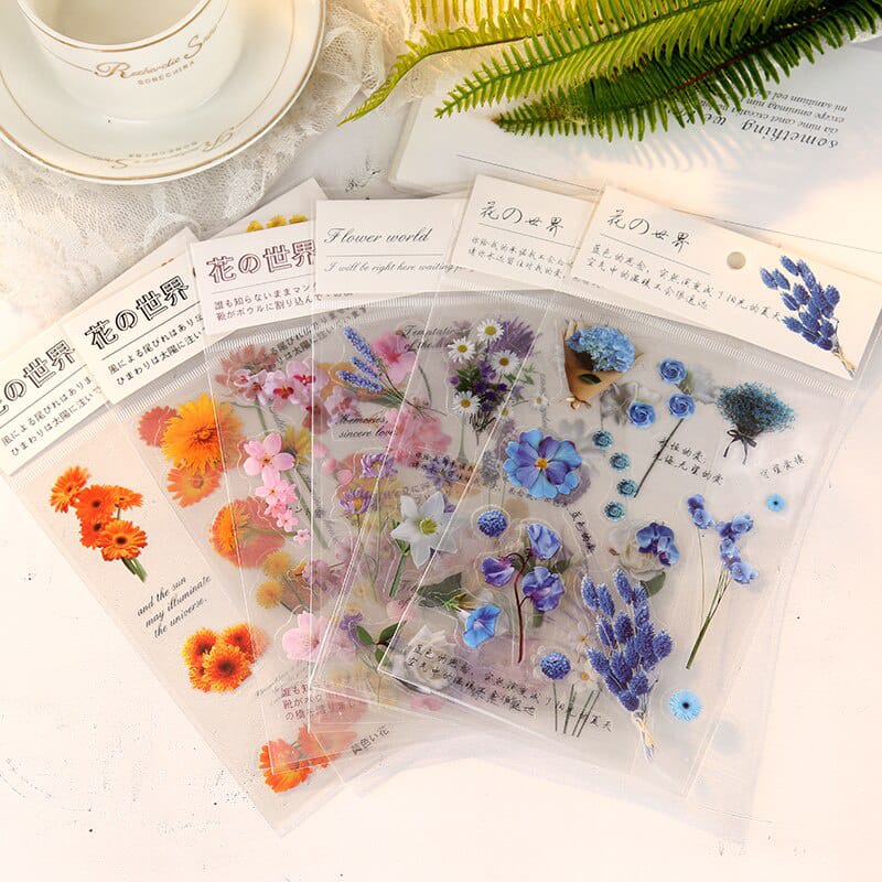 

[BC041] 1 PC PET FLOWER STICKER | DECORATIVE STICKER | BULLET JOURNAL KIT