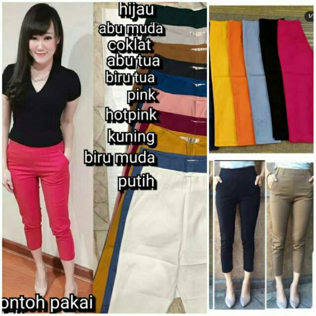 READY HW Pants 7/8 Merek Chokdee Celana Wanita Bahan Stretch High Waist Highwaist Impor Bangkok Bkk