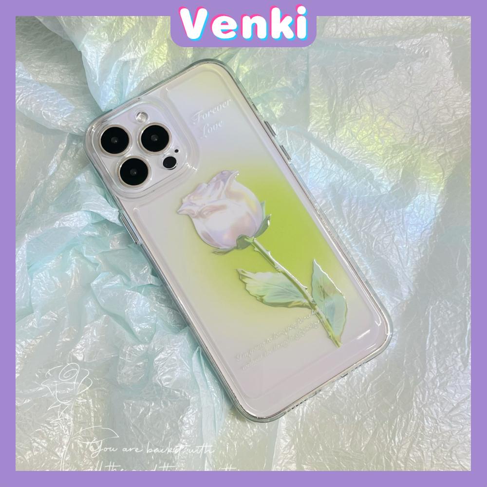 iPhone Case Luxury Silicone Soft Case Clear Case Shockproof Protection Camera White Rose Flower Compatible For iPhone 11 iPhone 13 Pro Max iPhone 12 Pro Max iPhone 7Plus iPhone xr