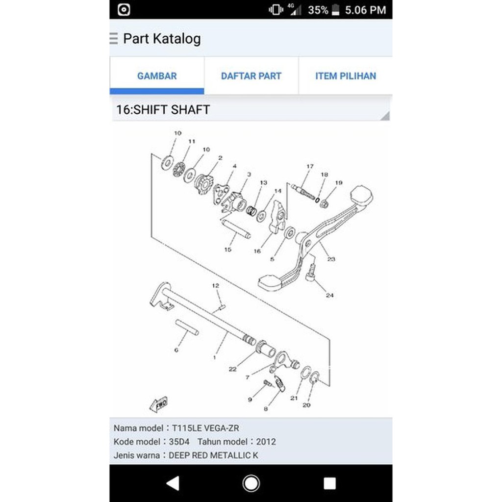 MEKNIS STUT KOPLING SET YAMAHA VEGA ZR 5D9 LIMITED