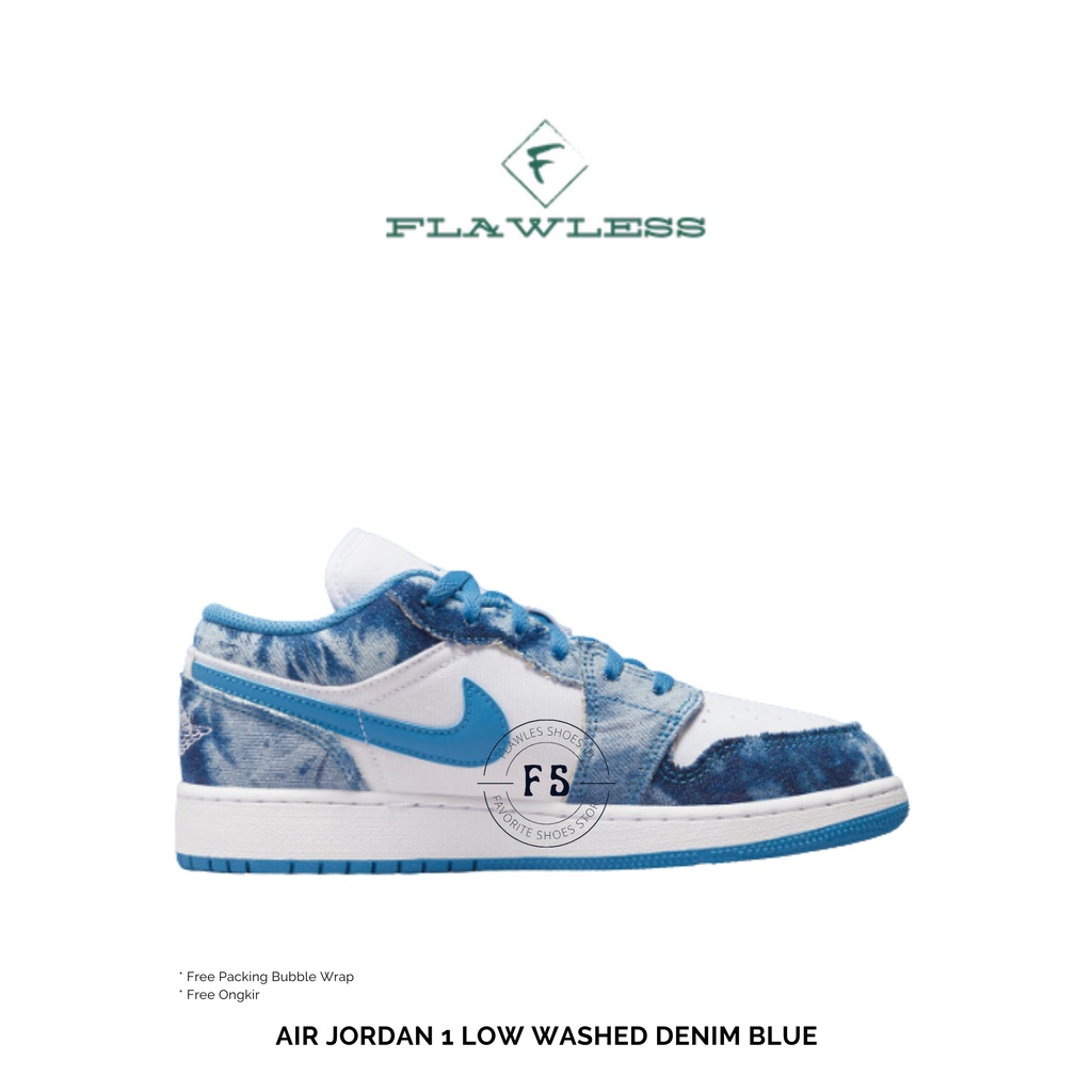 AIR JORDAN 1 LOW WASHED DENIM BLUE