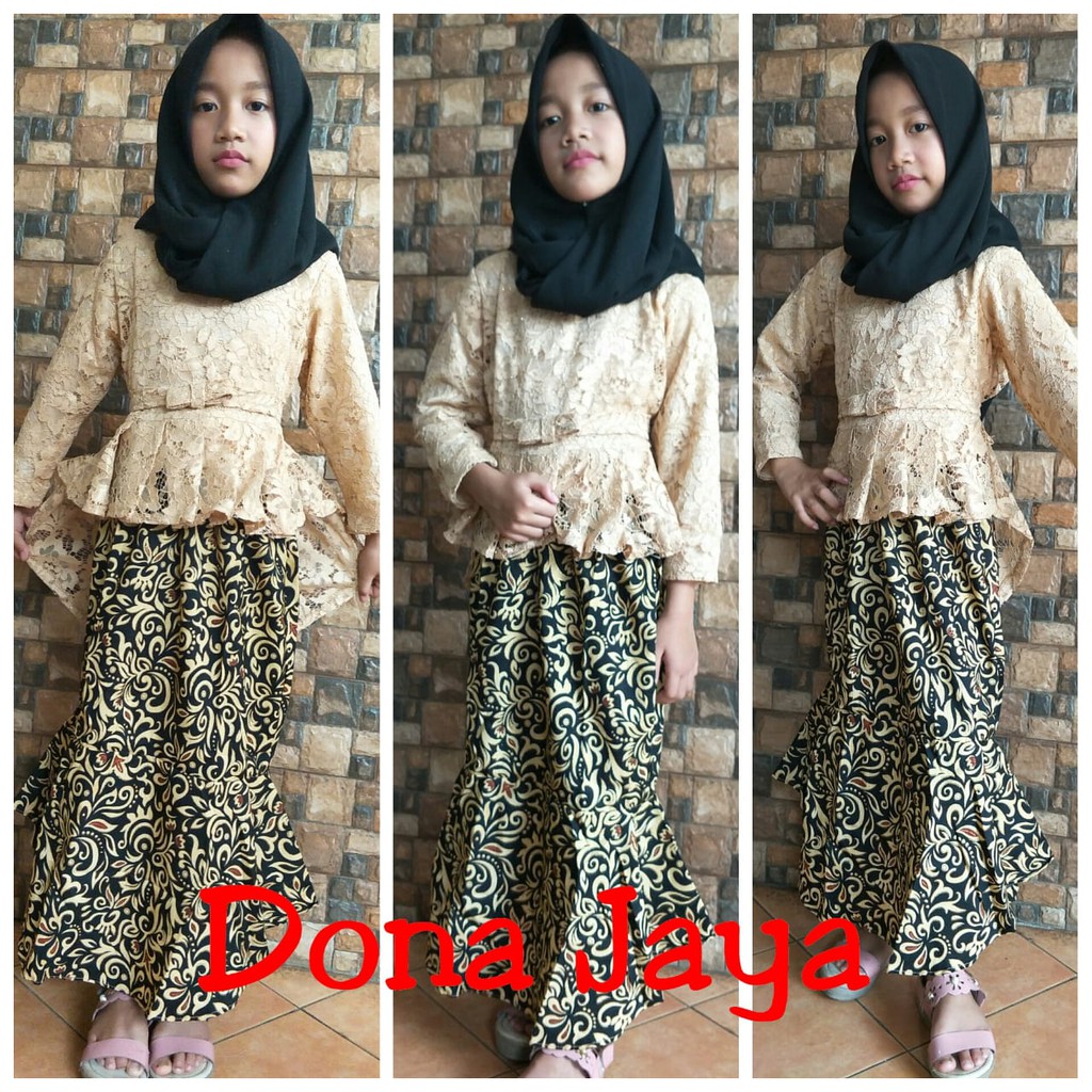 set kebaya brukat aurora anak berkualitas