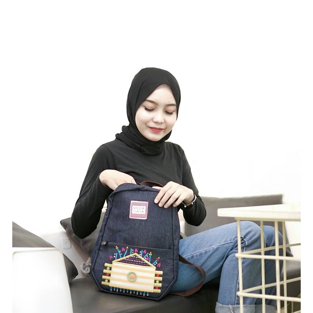 Terbaru Tas Mudagaya Backpack Halona / Ransel Tas cewek / Tas Etnik / Fashion wanita