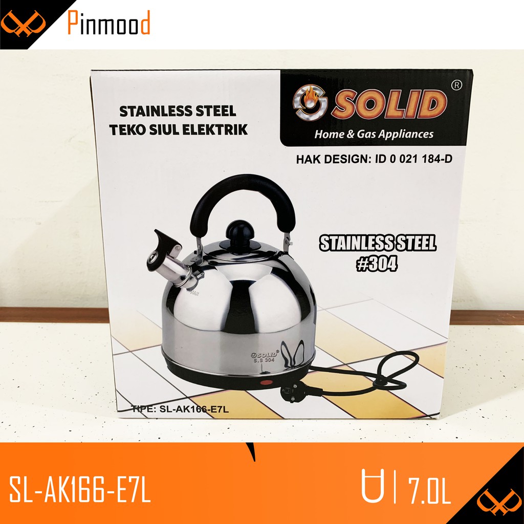 TEKO LISTRIK CERET PEMANAS AIR / KETTLE SOLID 7 LITER BUNYI SIUL STAINLESS STEEL