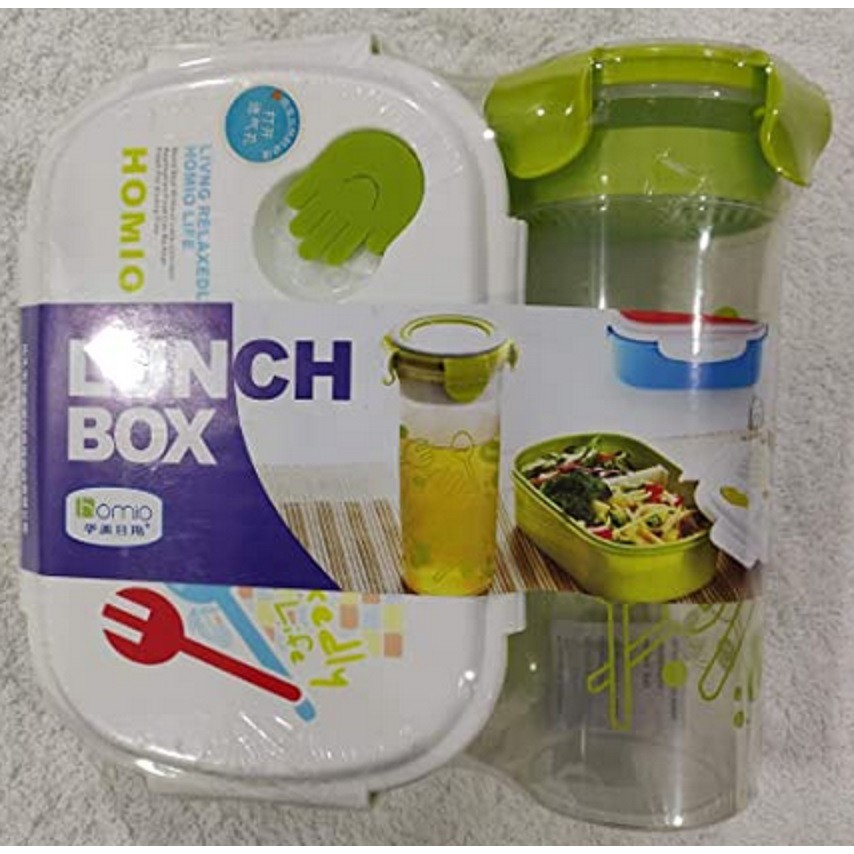 Paket lunch box set botol minum homio