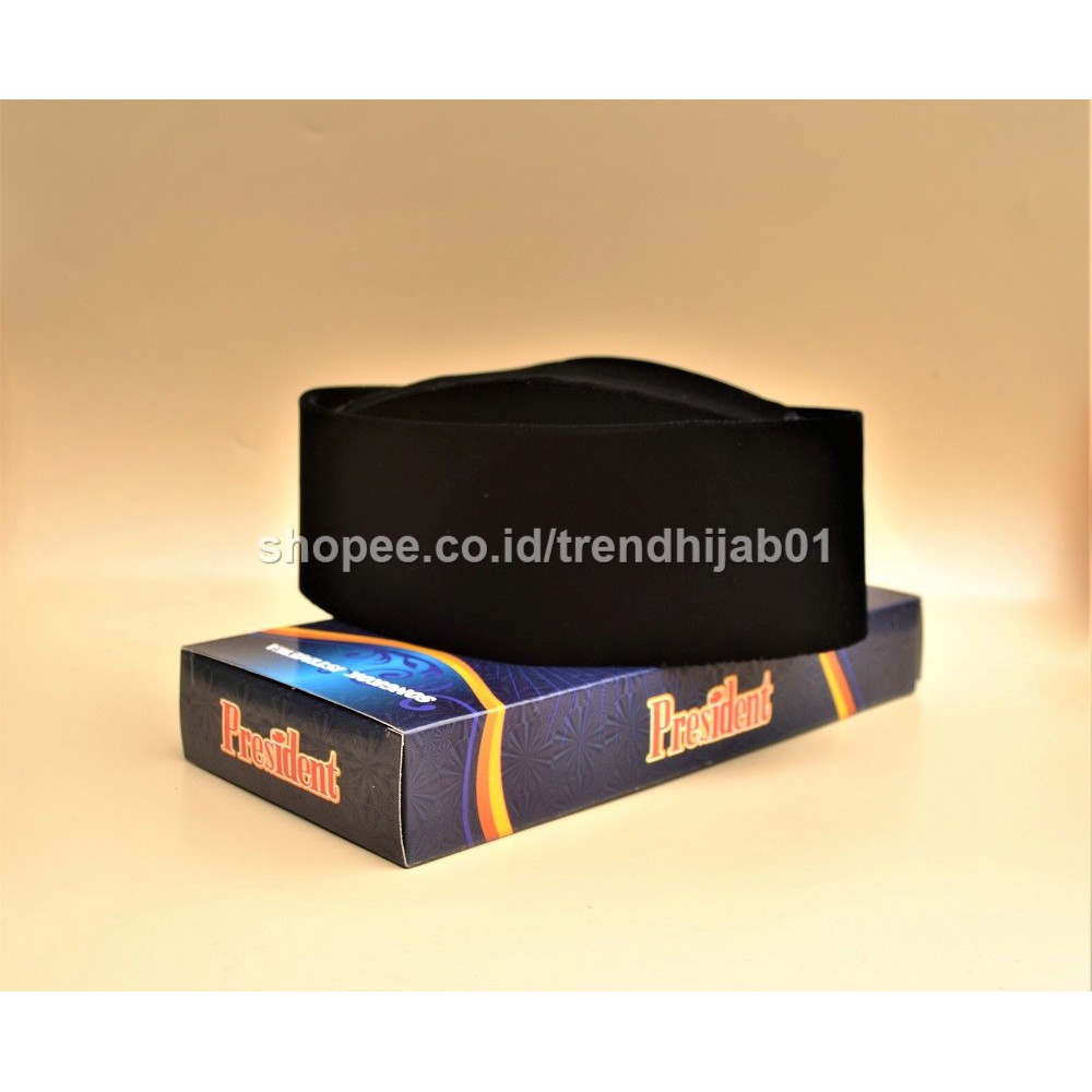 Awing Peci Songkok Nasional Hitam Susun AC President