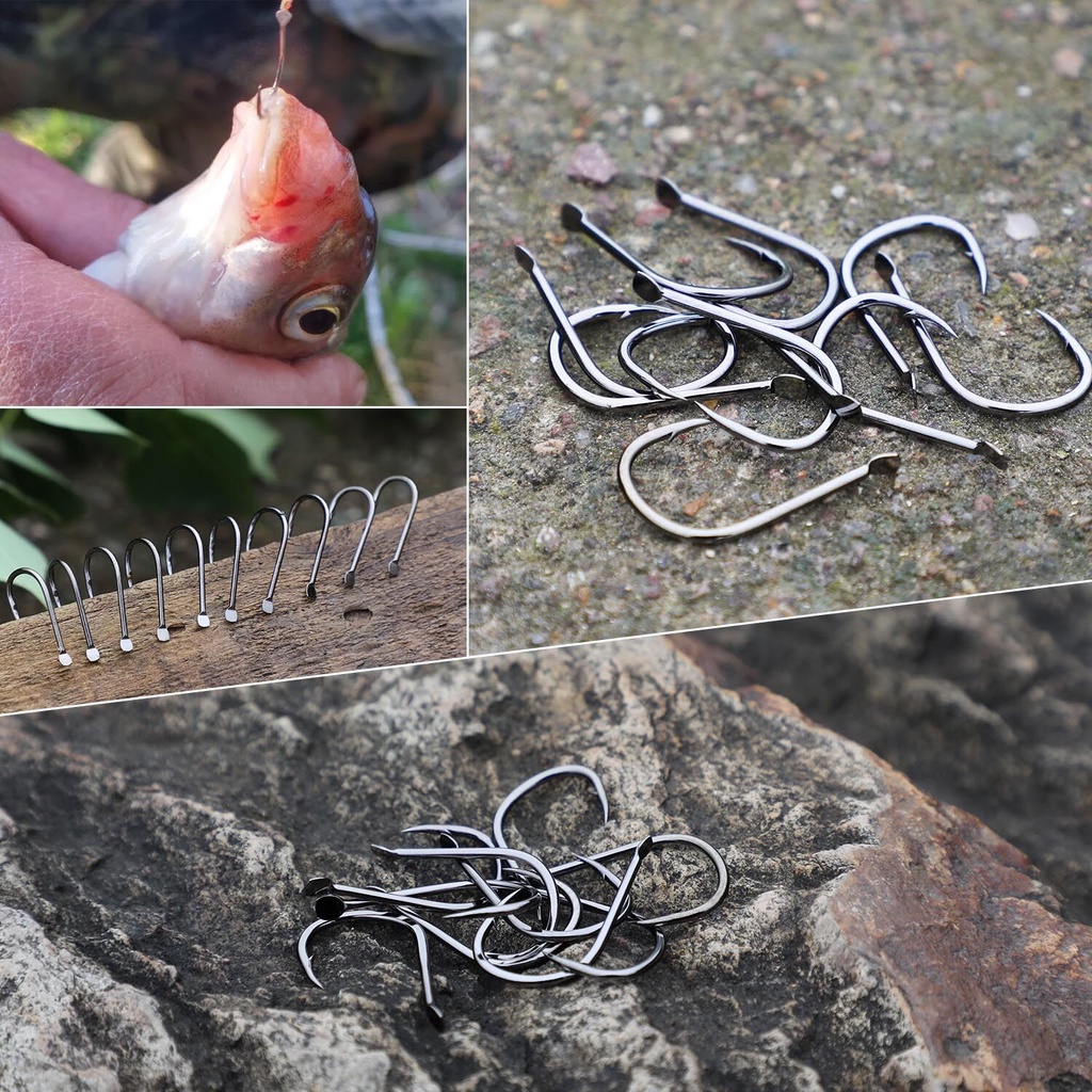 HAIYI FISHING 1Pcs  High Carbon Steel Fishing Hook Worm Hooks Fishing Tackle Kail Pancing Bahan Carbon Steel Tahan Abrasi