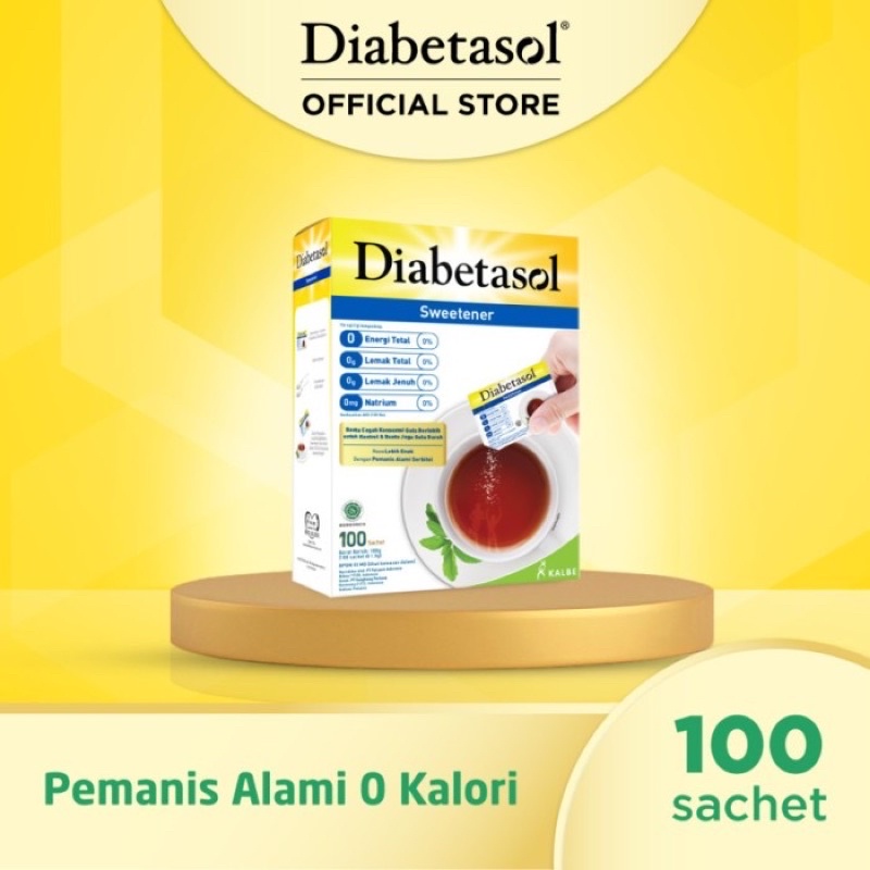 Diabetasol Zero Calorie Sweetener 100x1.5gr / Gula Untuk Diabetes / Pemanis Khusus Diabetes