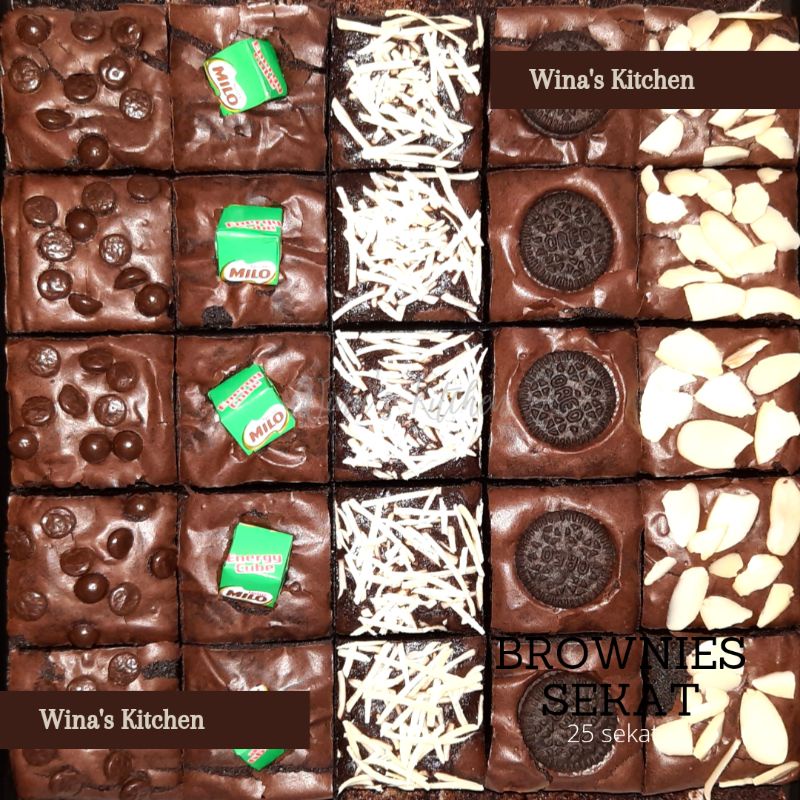 

Brownies Sekat | Fudgy Brownies 25 sekat